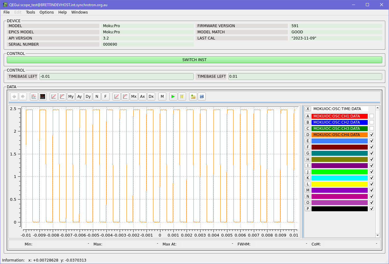 EPICS Oscilloscope Australian Synchrotron